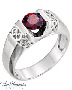Sterling Silver 7 mm Round Men's Scroll Design Ring Setting