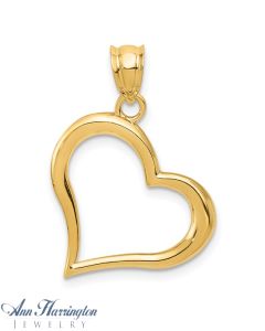 14k White or Yellow Gold 8x8 mm Heart Charm , 109