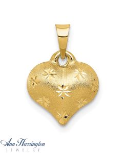 14k White or Yellow Gold 8x8 mm Heart Charm , 109