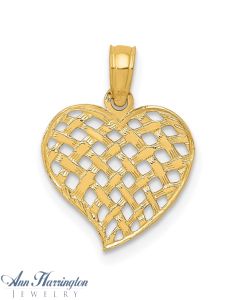 14k White or Yellow Gold 8x8 mm Heart Charm , 109