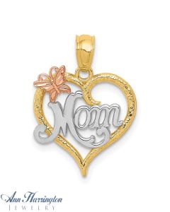 14k White or Yellow Gold 8x8 mm Heart Charm , 109