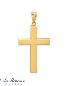 14k Yellow Gold 35.5x22 mm Hollow Cross Pendant