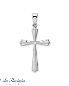 14k White Gold 30x19 mm Cross Pendant