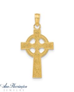 14k Yellow Gold 22x13 mm Celtic Cross Pendant