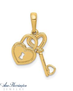 14k White or Yellow Gold 8x8 mm Heart Charm , 109