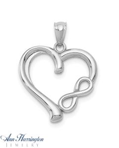 14k White or Yellow Gold 8x8 mm Heart Charm , 109
