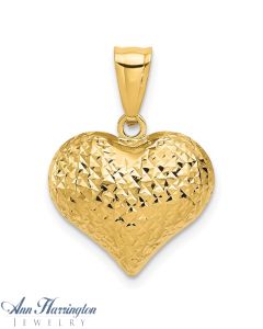 14k White or Yellow Gold 8x8 mm Heart Charm , 109