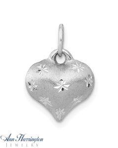 14k White or Yellow Gold 8x8 mm Heart Charm , 109