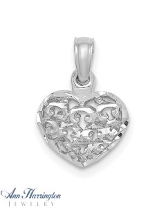 14k White or Yellow Gold 8x8 mm Heart Charm , 109