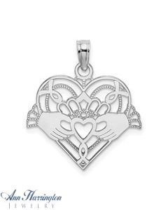 14k White or Yellow Gold 8x8 mm Heart Charm , 109