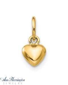 14k White or Yellow Gold 8x8 mm Heart Charm , 109