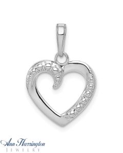 14k White Gold 14x14.6 mm Heart Pendant