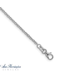 14k White, Yellow or Rose Gold 2 mm Cable Chain
