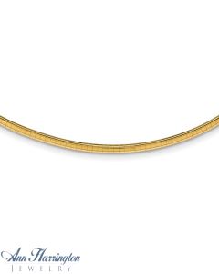 14k Yellow Gold 3 mm Domed Omega Chain