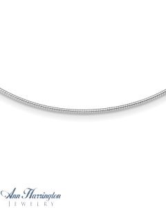14k White or Yellow Gold 2 mm Solid Round Omega Chain