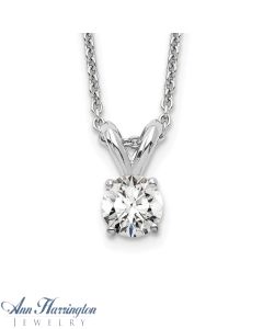 14k White Gold 1/4 ct Lab Grown Diamond Solitaire Necklace