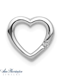 14k White Gold .01 ct tw Diamond Heart Pendant