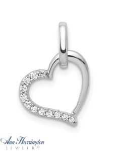 14k White Gold 1/15 ct tw Diamond Heart Pendant