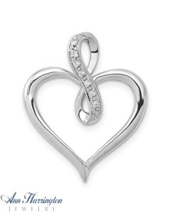 14k White Gold 1/20 ct tw Diamond Heart and Infinity Pendant
