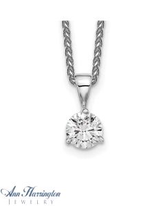 14k White Gold 1/4 ct Lab Grown Diamond Solitaire Necklace