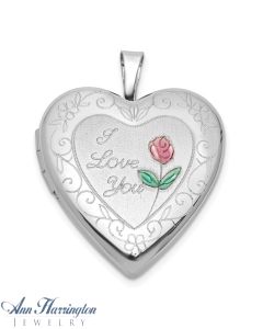 Sterling Silver I Love You Heart Shape Pendant Locket