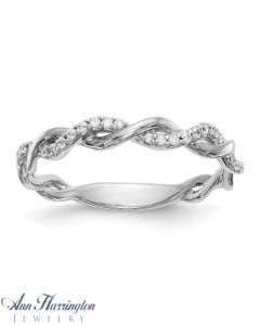 14k White Gold  Criss-Cross 1/8 ct tw Diamond Band