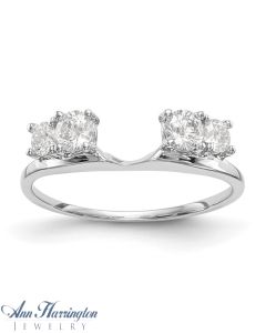 14k White Gold 1/2 ct tw 4 Stone Diamond Ring Wrap