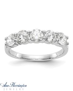 14k White Gold 1 1/3 ct tw 5 Stone Diamond Anniversary Band