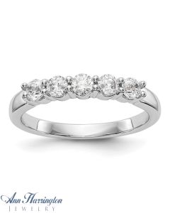 14k White Gold .50 ct tw 5 Stone Diamond Anniversary Band