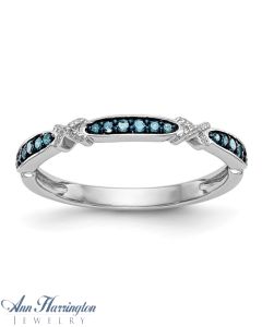 14k White Gold 1/10 ct tw Baguette and Round Diamond Vintage-Style Band