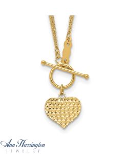14k White or Yellow Gold 8x8 mm Heart Charm , 109