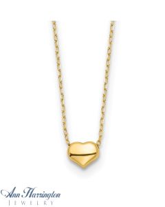 14k White or Yellow Gold 8x8 mm Heart Charm , 109