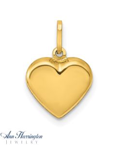 14k White or Yellow Gold 8x8 mm Heart Charm , 109
