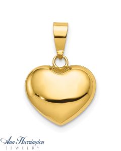 14k White or Yellow Gold 8x8 mm Heart Charm , 109