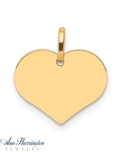 14k Yellow Gold 14x14 mm Heart Shaped Disc Pendant