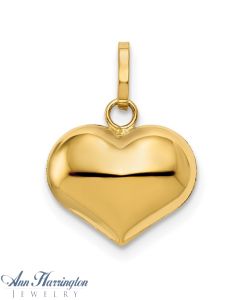 14k White or Yellow Gold 8x8 mm Heart Charm , 109