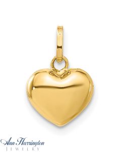 14k White or Yellow Gold 8x8 mm Heart Charm , 109