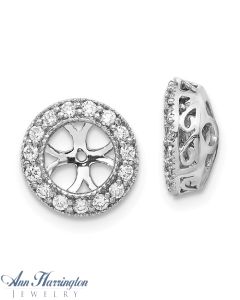 14k White or Yellow Gold .30 ct tw Diamond Antique Style Earring Jackets