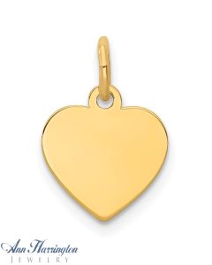 14k White or Yellow Gold 8x8 mm Heart Charm , 109