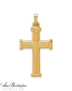 14k Yellow Gold 35.5 x 17.5 mm Brushed Latin Cross Pendant