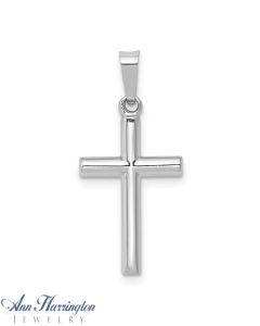 14K White Gold 24.5x11.5 mm Hollow Latin Cross Pendant