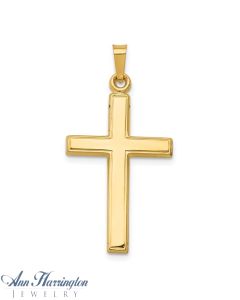14k Yellow Gold 33x11 mm Hollow Cross Pendant