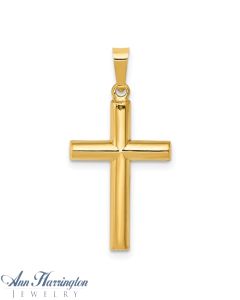 14k Yellow Gold 25x13 mm Hollow Cross Pendant