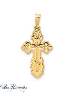 14k Yellow Gold 22x13 mm Eastern Orthodox Cross Charm