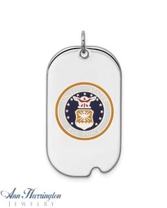 Sterling Silver Rhodium-plated US Air Force Military Dog Tag