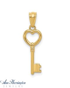 14k White or Yellow Gold 8x8 mm Heart Charm , 109