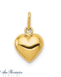 14k White or Yellow Gold 8x8 mm Heart Charm , 109