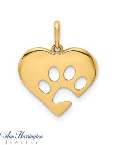 14k White or Yellow Gold 8x8 mm Heart Charm , 109