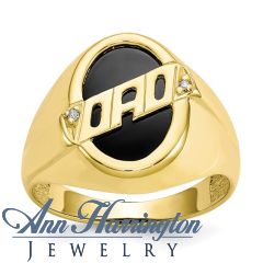 10k Men's Diamond and Black Onyx DAD Ring