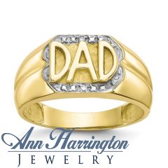 10k Men's Diamond DAD Ring